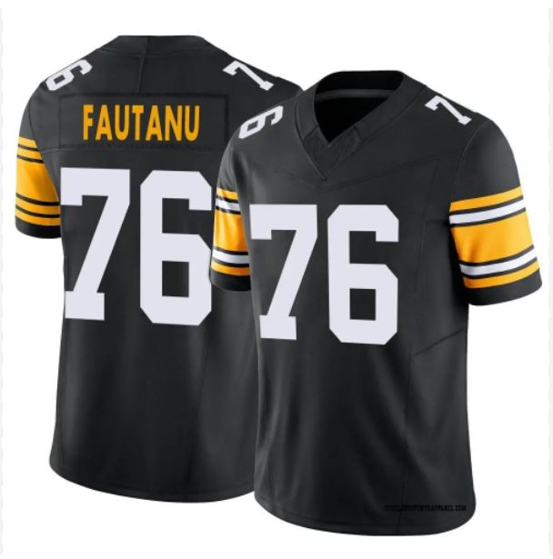 Men Pittsburgh Steelers #76 Fautanu Black Game Nike NFL 2024 Jersey->customized mlb jersey->Custom Jersey